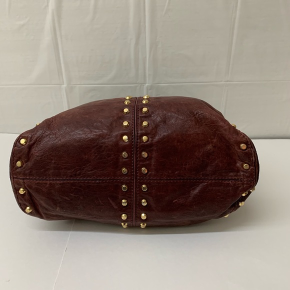 Michael Kors studded burgundy satchel/shoulder bag - Picture 5 of 8